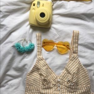 Turquoise Pom Pom Hoop Earrings